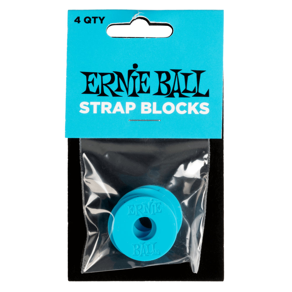 ERNIE BALL 5619 STRAP BLOCKS 4PK BLUE ゴム製 ストラップブロック ブルー 4個入り アーニーボール ストラップラバー