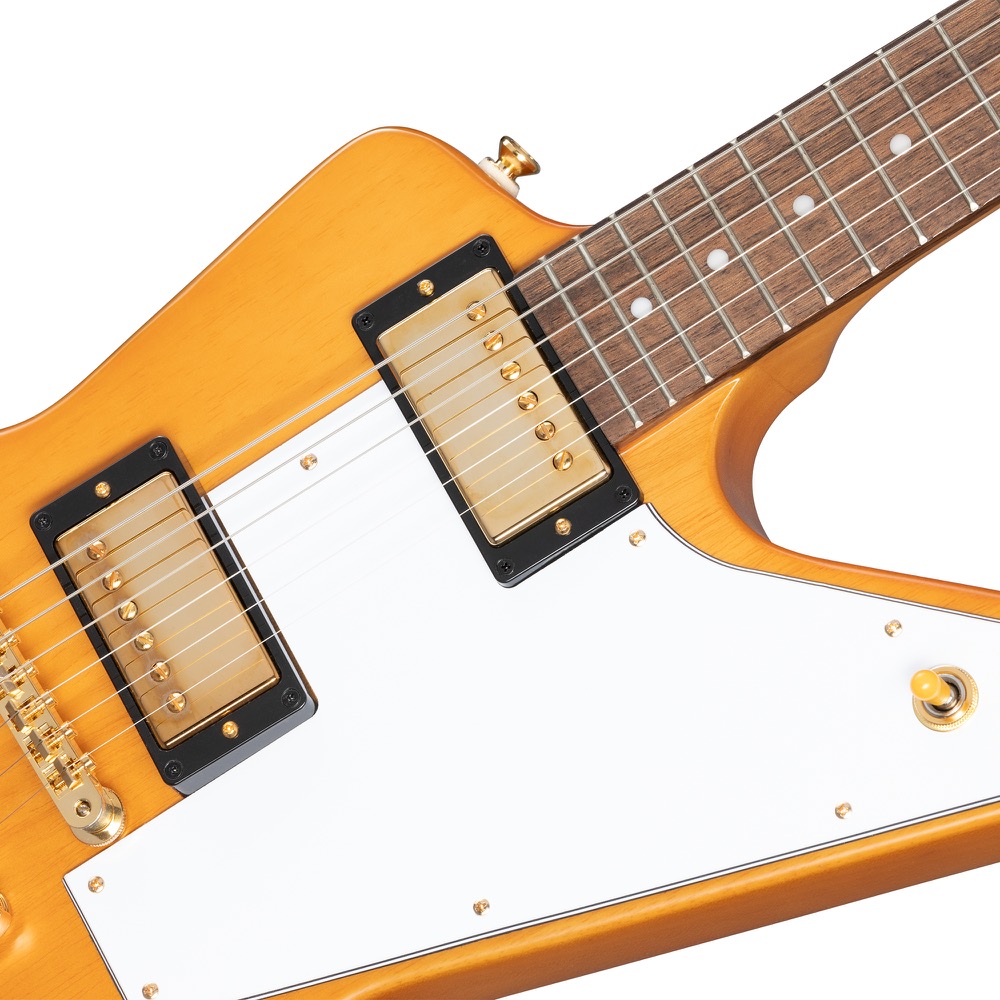 Epiphone エピフォン 1958 Korina Explorer White Pickguard Aged Natural エレキギター ピックアップ、ピックガード