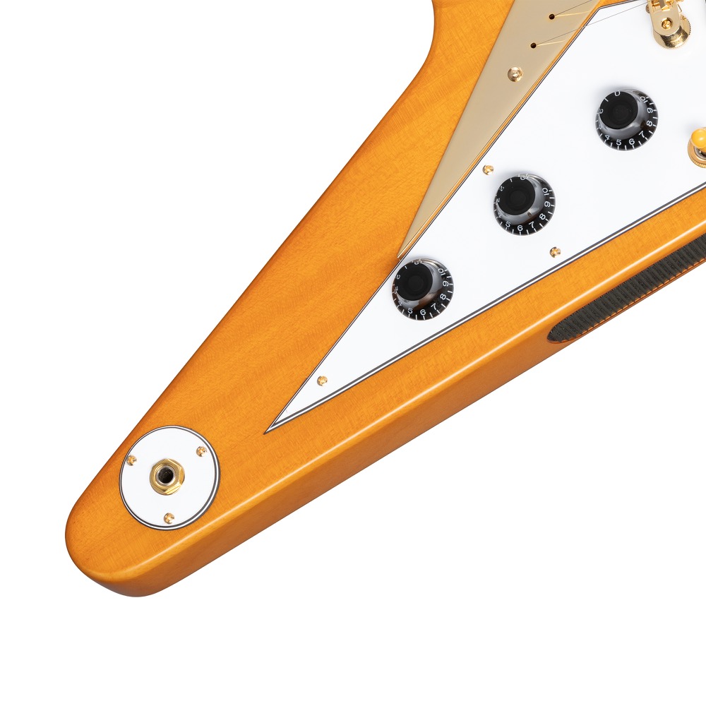 Epiphone エピフォン 1958 Korina Flying V White Pickguard Aged Natural エレキギター 詳細画像