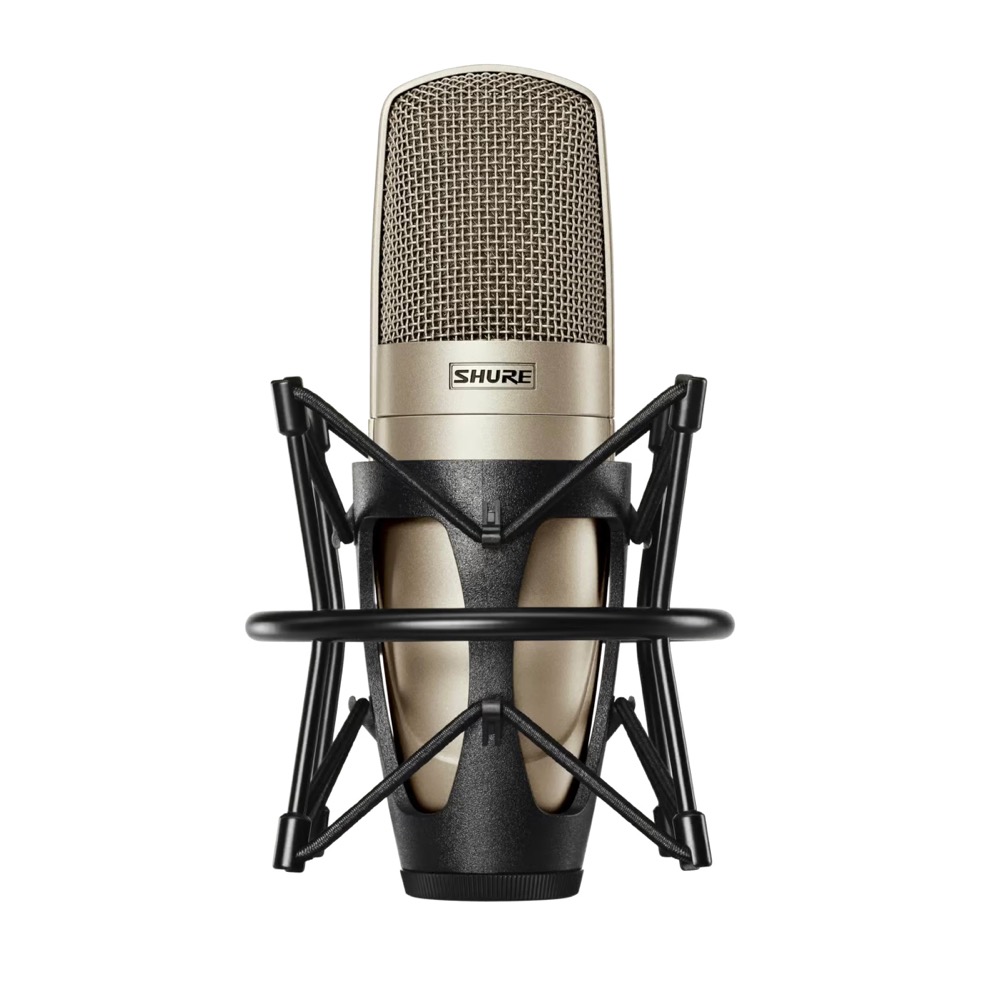 SHURE シュア KSM32/SL-X コンデンサー型マイクロホン シャンパンゴールド 付属ショックマウント画像