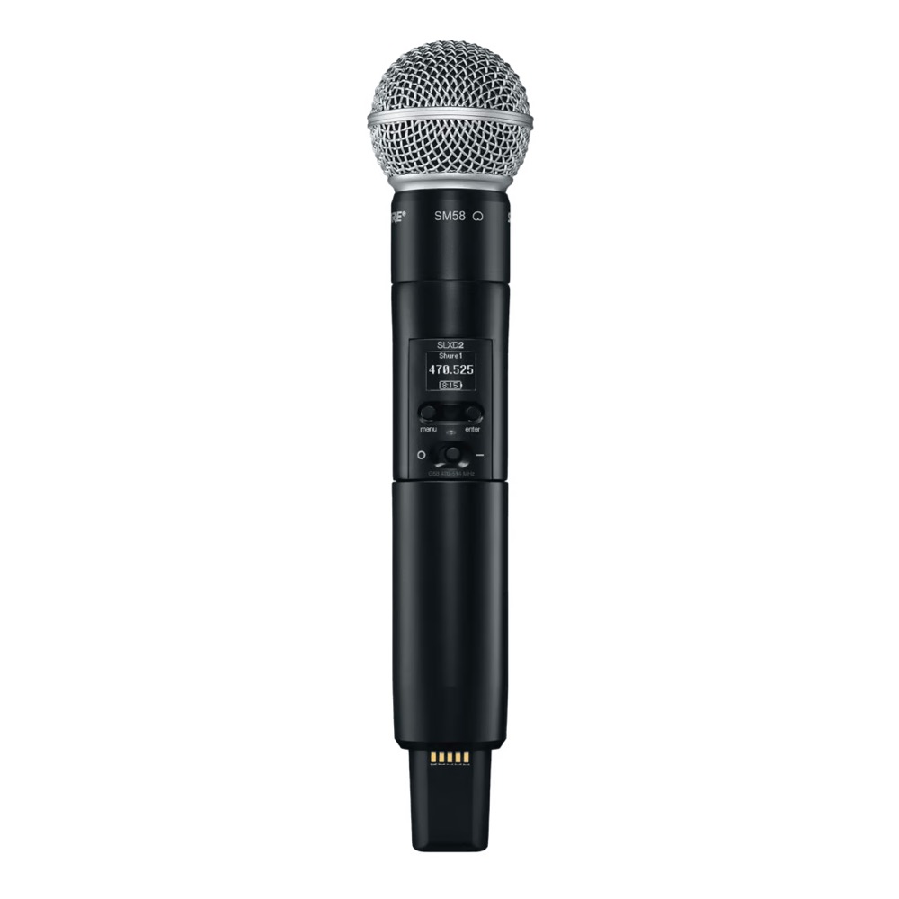 SHURE シュア SLXD24J/SM58-JB ボーカル用ワイヤレスシステム B帯 ハンドヘルド型送信機 シングル受信機 ハンドヘルド送信機画像