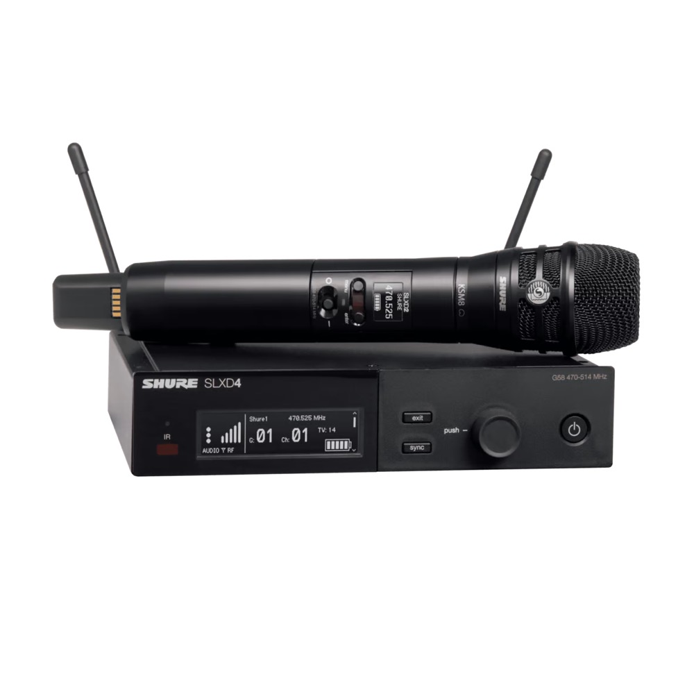 SHURE シュア SLXD24J/K8B-JB ボーカル用ワイヤレスシステム B帯 ハンドヘルド型送信機 シングル受信機