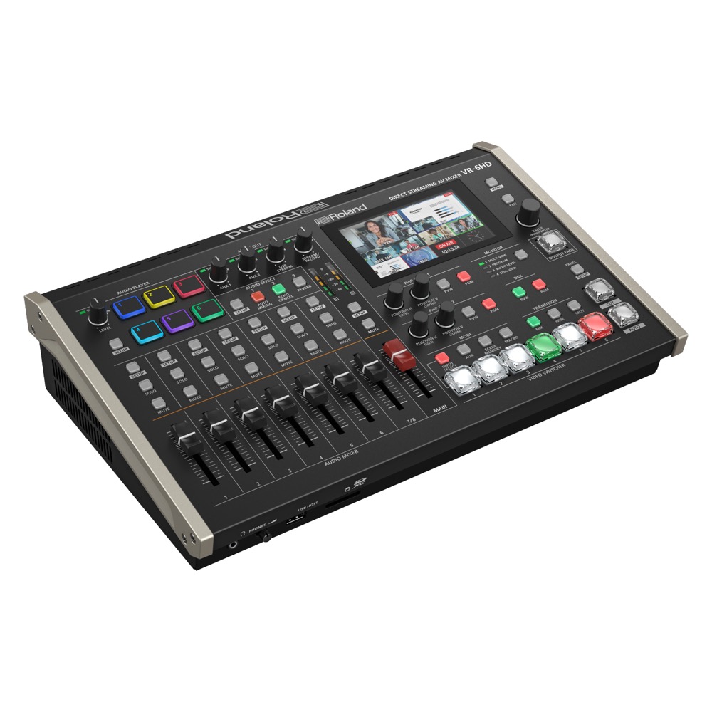 ROLAND ローランド VR-6HD Streaming AV Mixer ストリーミングAVミキサー 左斜めアングル画像