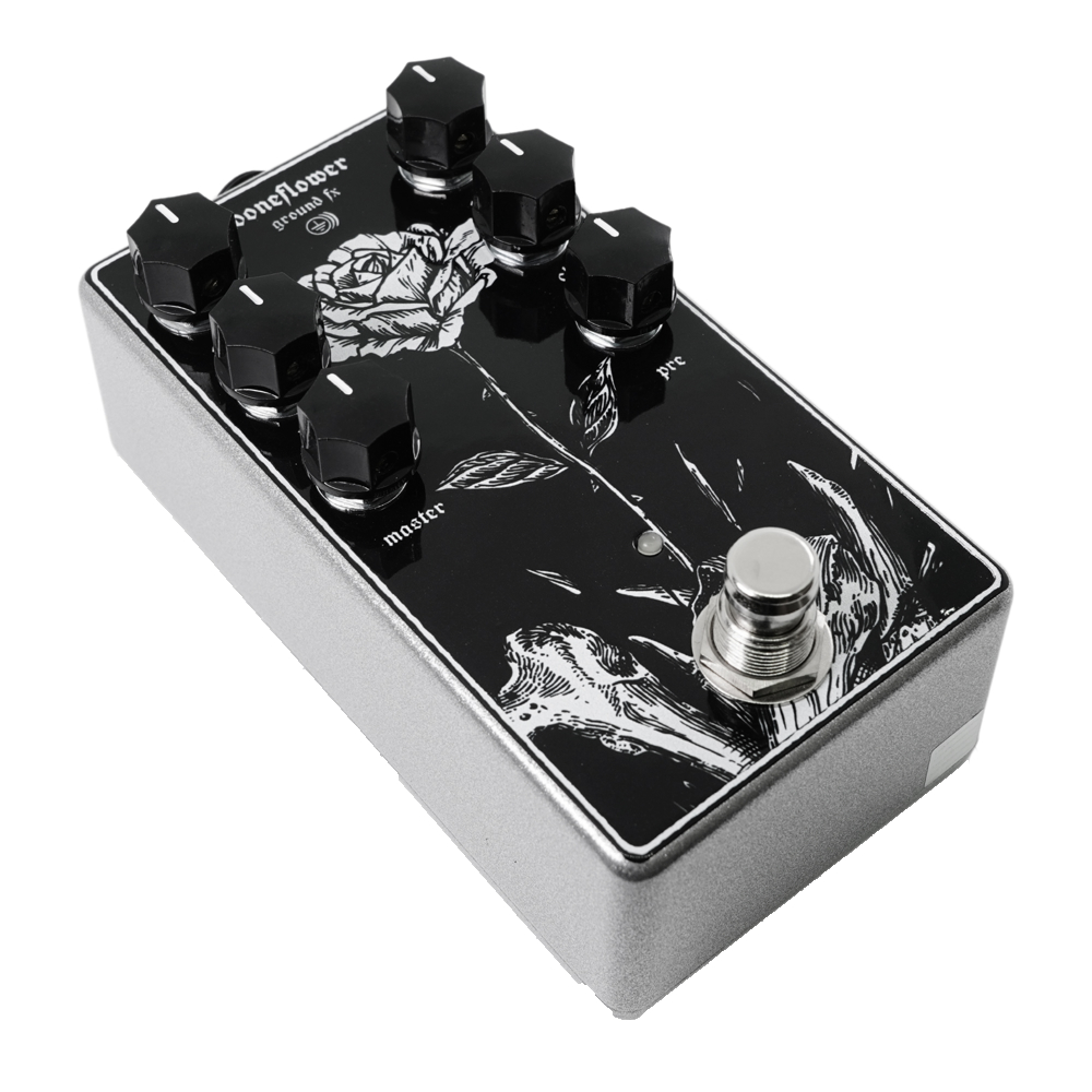 Ground Fx グラウンドエフエックス Boneflower オーバードライブ ギターエフェクター 本体斜画像