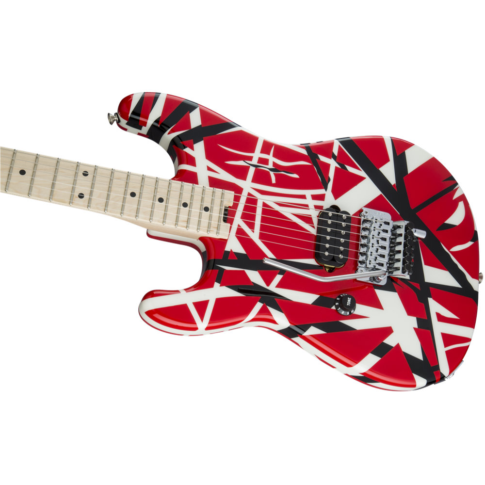 EVH イーブイエイチ Striped Series LH R/B/W Maple Fingerboard Red Black and White Stripes エレキギター ボディ、ネックジョイント