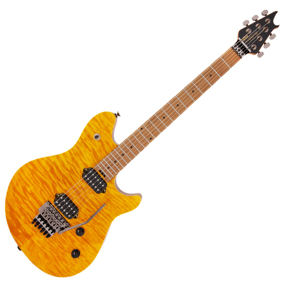 EVH イーブイエイチ Wolfgang WG Standard QM， Baked Maple Fingerboard， Transparent Amber エレキギター
