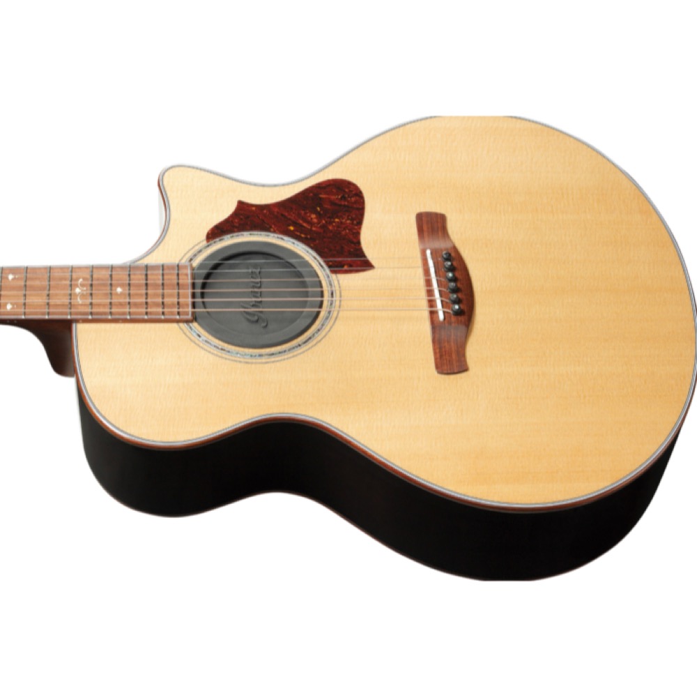 IBANEZ アイバニーズ ISC1 エレクトリックアコースティックギター用サウンドホールカバー 装着例画像