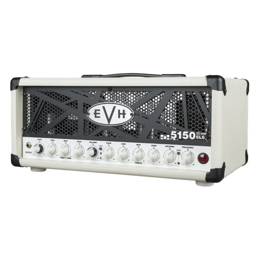 EVH イーブイエイチ 5150III 50W 6L6 Head, Ivory ギターアンプヘッド 右サイドからフロントパネル