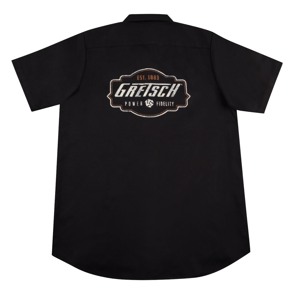 GRETSCH グレッチ Biker Work Shirt Black Mサイズ 半袖 ワークシャツ バック画像