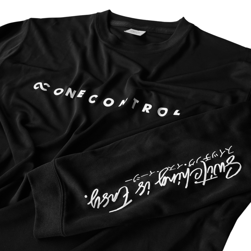 One Control ワンコントロール ロゴロングTシャツ ブラック 長袖 Lサイズ プリント部画像