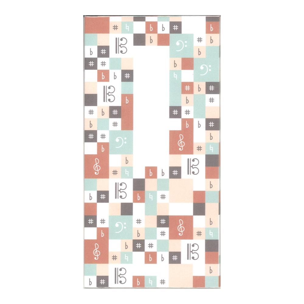 封筒C 音符モザイク柄 Contra-St デザイン 5枚入り ヤマハミュージックメディア