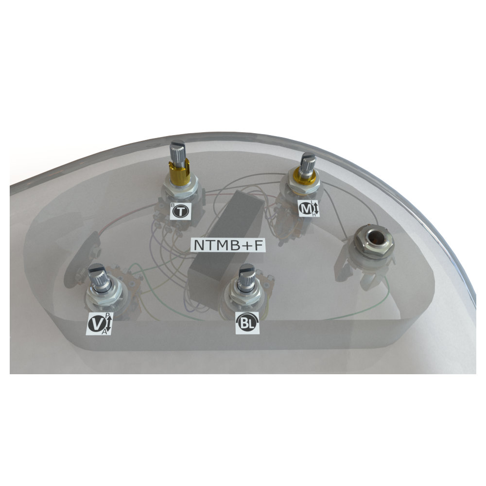 Bartolini バルトリーニ HR-4.6AP/918 3 Band NTMB+F Preamp， 4 Potsベース用プリアンプ