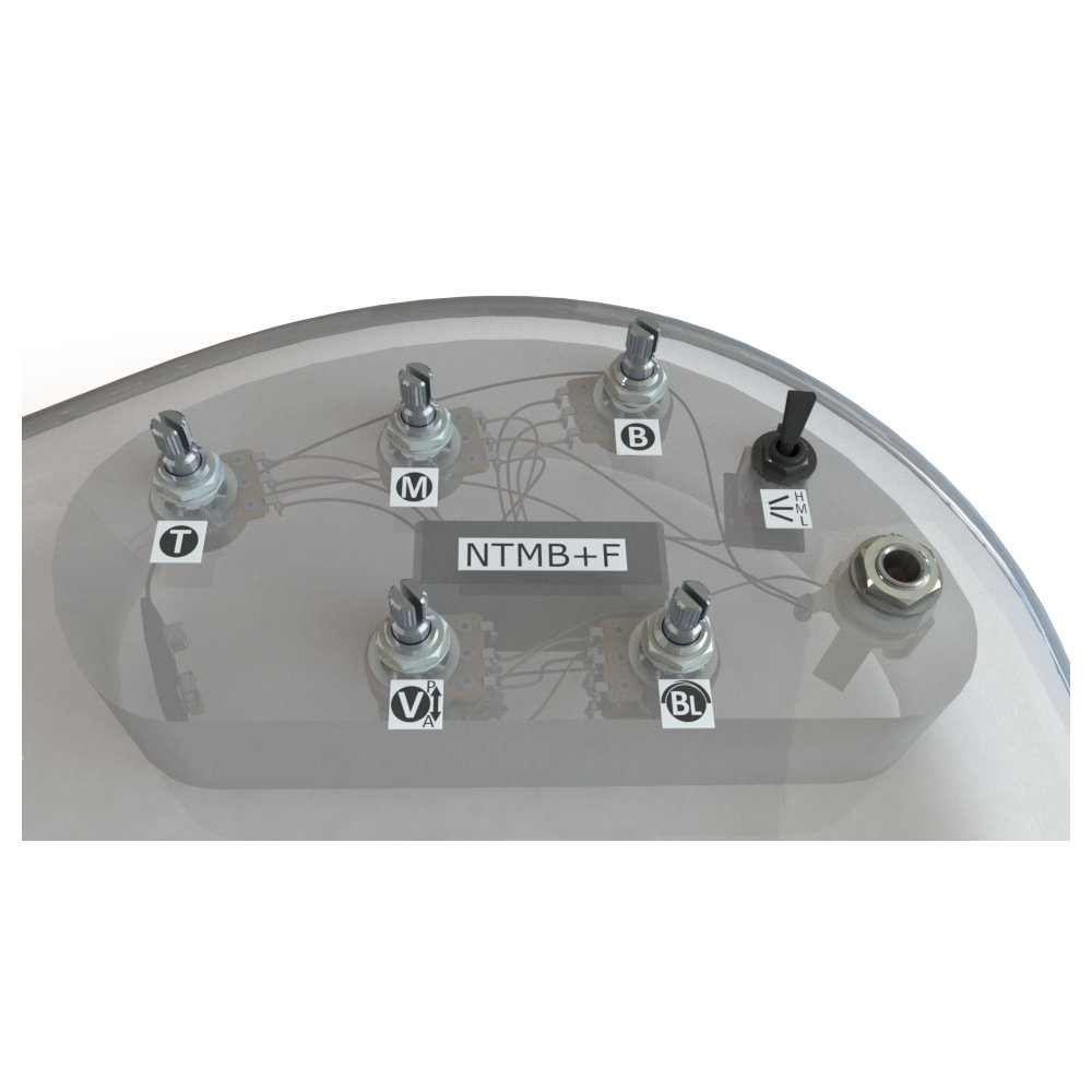 Bartolini バルトリーニ HR-5.4AP/918 3 Band NTMB+F Preamp， 5 Pots， 1 Toggle ベース用プリアンプ