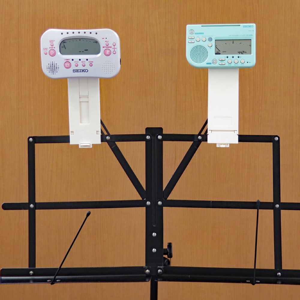 SEIKO セイコー SNB1 のびーるくん STH200 / STH100用譜面台取付アタッチメント メトロノーム＆チューナーSTH200とSTH100が譜面台の上に取り付けられます。