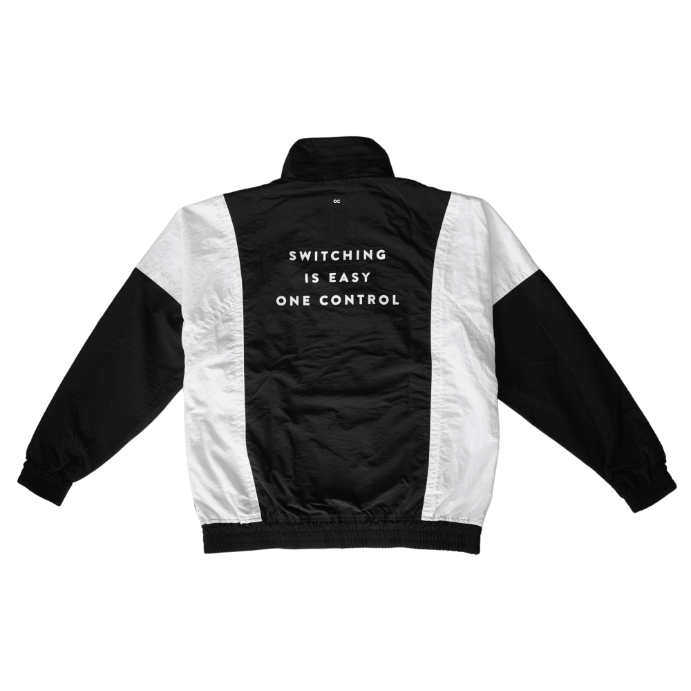 One Control ワンコントロール ロゴ入りトラックジャケット ブラック Lサイズ バック画像