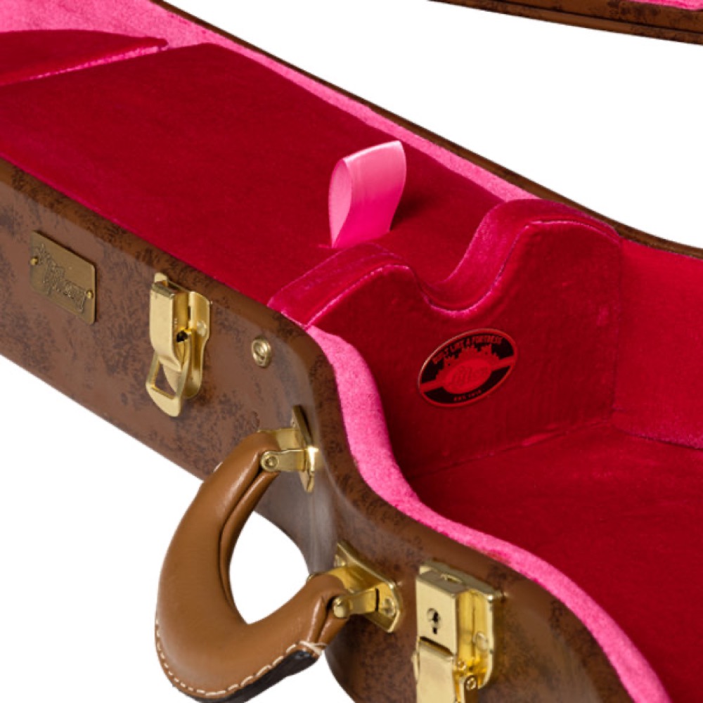 Gibson ギブソン ASLFTCASE-5L-LPS Lifton Historic ”5-Latch” Brown/Pink Hardshell Case， Les Paul エレキギター用ハードケース クッション、ラベル