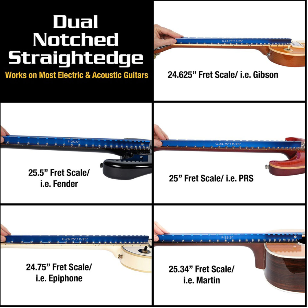 MUSIC NOMAD ミュージックノマド MN821 Tri Beam 3 ‘n 1 Dual Notched Straightedge フレットスケーラー 取付図2