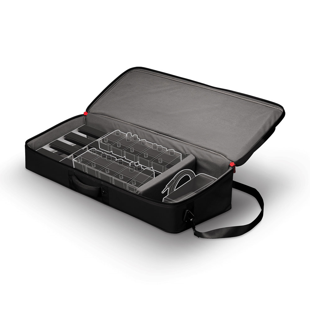 Planet Waves by D’Addario プラネットウェイヴス バイ ダダリオ PW-BLPBT-02 ペダルボードバック エフェクトケース（ボード無し/バックのみ） ケース内部とペダル収納のイメージ
