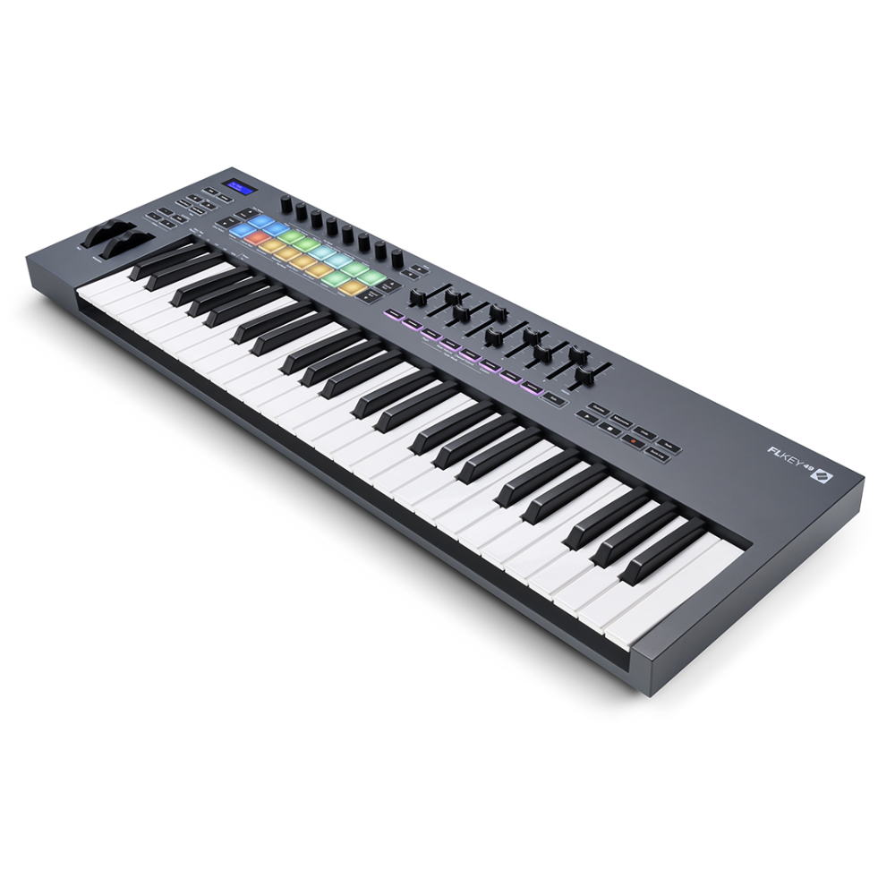 novation ノベーション FLkey 49 USB MIDIキーボード 49鍵盤 標準鍵盤 右斜めアングル画像