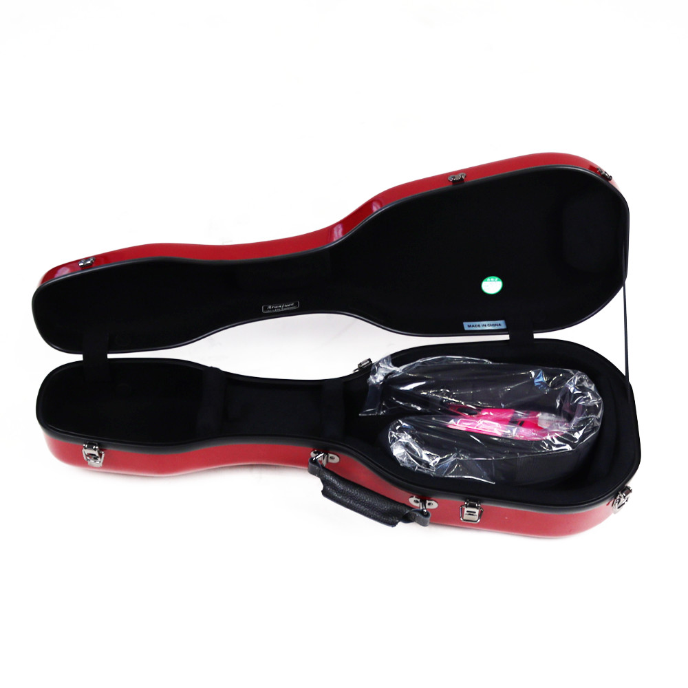 ARANJUEZ アランフェス CAUK-16C ワインレッド ウクレレケース スタンダード コンサート用 グラスファイバー製 ケース内部、付属品