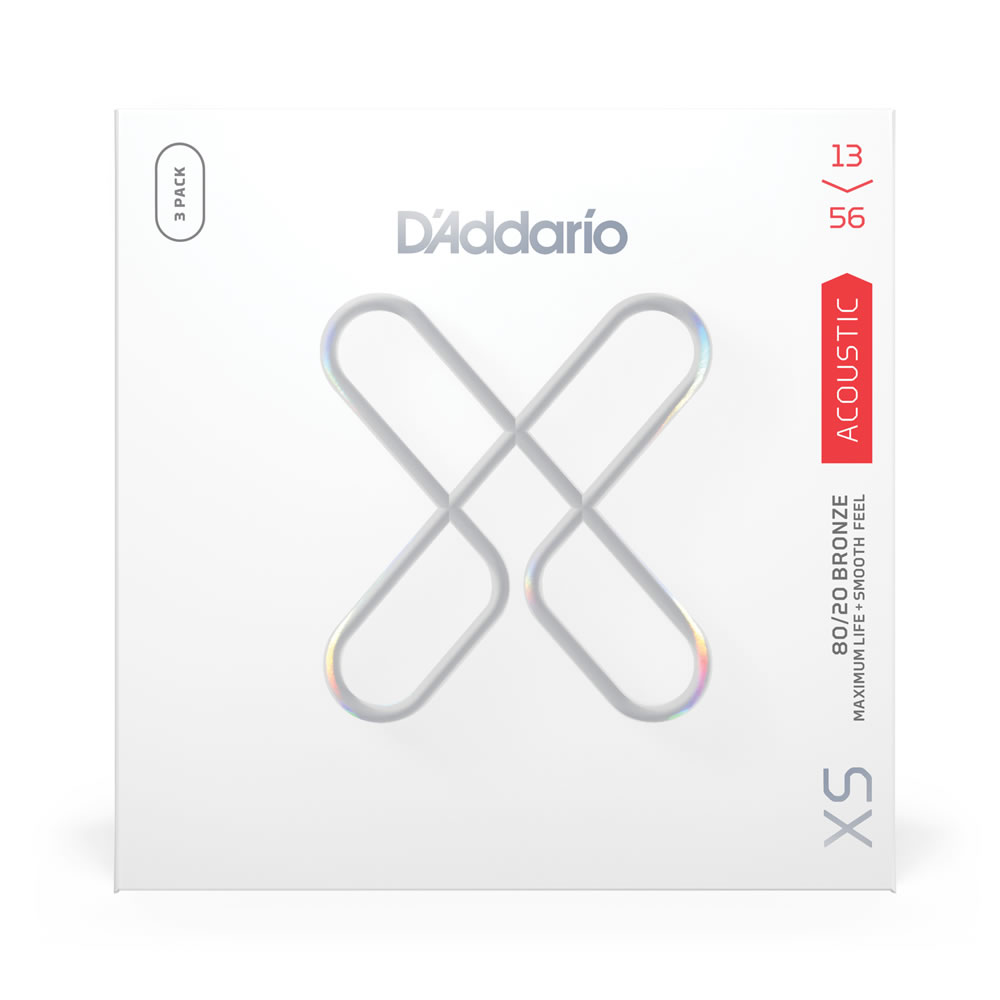 【3セットパック】 D’Addario ダダリオ XSABR1356-3P XS 80/20 BR Medium 13-56 アコースティックギター弦 コーティング弦 80/20ブロンズ