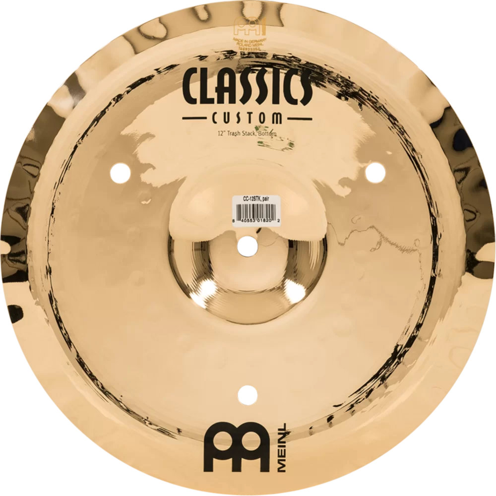 MEINL マイネル CC-12STK Classics Custom Brilliant 12” Trash Stacks スタックシンバル ボトム表の正面