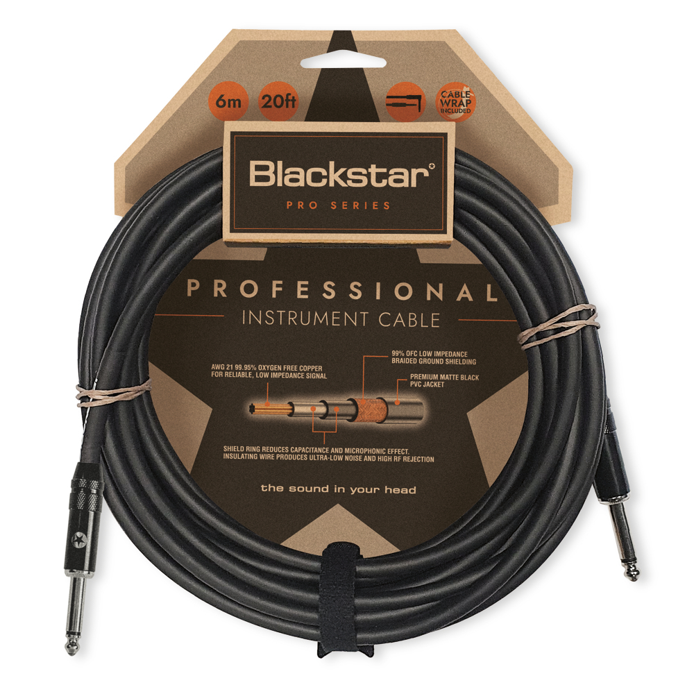 BLACKSTAR ブラックスター PROFESSIONAL CABLE 6M STR/STR ギターケーブル 6メートル 両側ストレートプラグ シールド