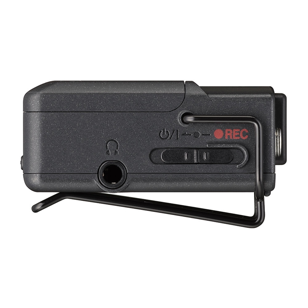 TASCAM タスカム DR-10L Pro 32ビットフロート録音対応ピンマイク フィールドレコーダー 側面、RECボタン