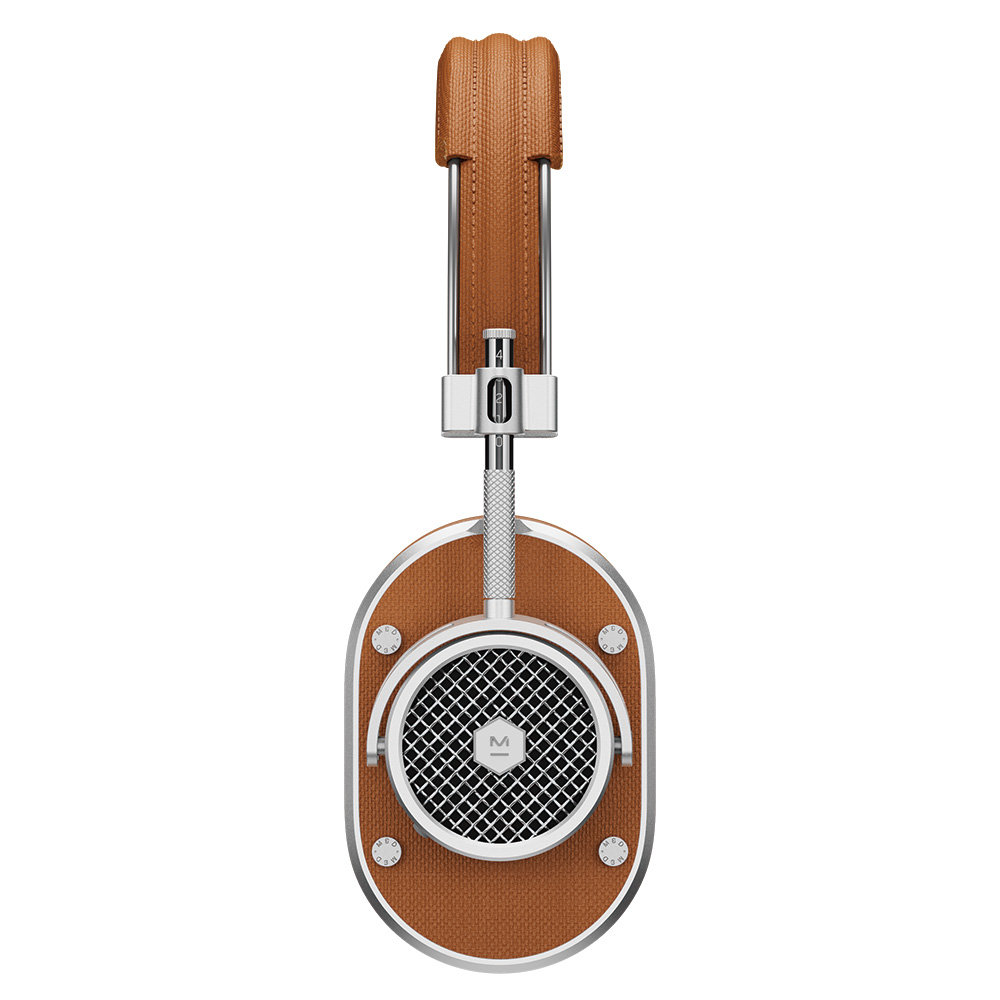 Master & Dynamic MH40 Wireless Gen 2 Over-Ear Headphones Silver/Brown ワイヤレスヘッドフォン シルバー/ブラウン サイド、ハウジング