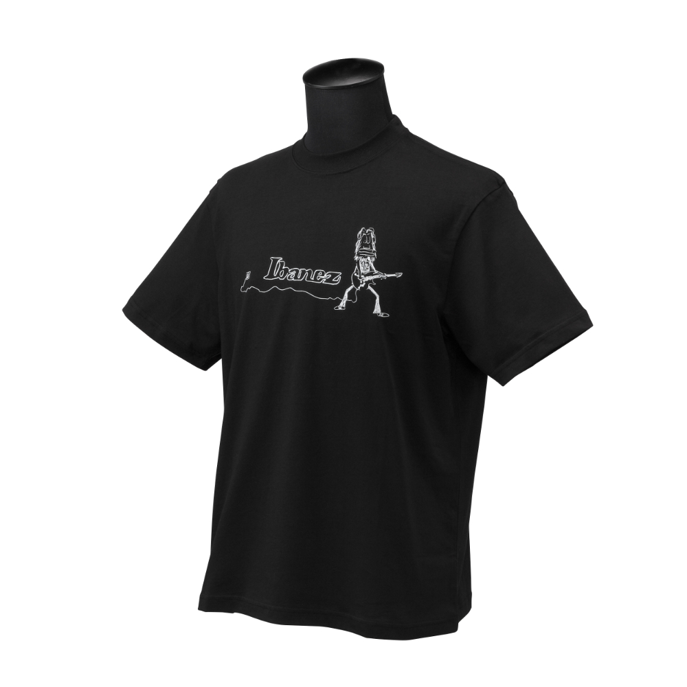 IBANEZ アイバニーズ IBAT012M Paul Gilbertデザイン Mサイズ Tシャツ 半袖 斜めアングル画像