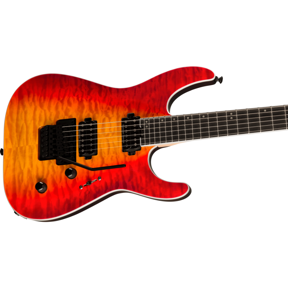 Jackson ジャクソン Pro Plus Series Dinky DKAQ Firestorm エレキギター 斜めアングル画像