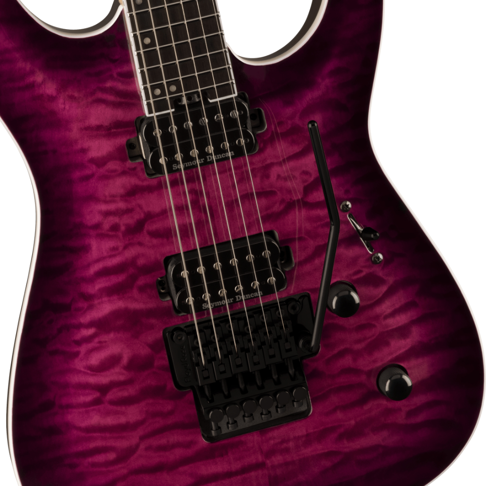 Jackson ジャクソン Pro Plus Series Dinky DKAQ Transparent Purple Burst エレキギター ボディ画像