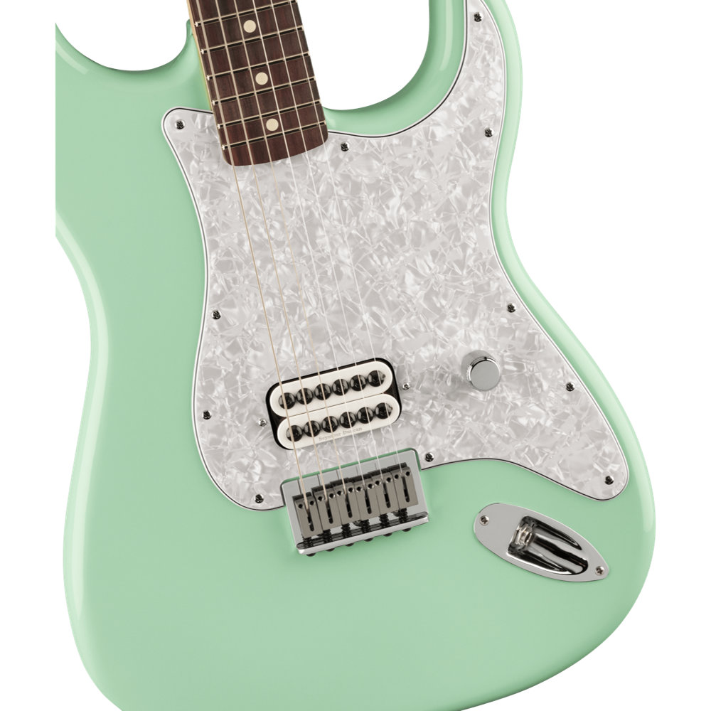 Fender フェンダー Limited Edition Tom Delonge Stratocaster, Rosewood Fingerboard, Surf Green ストラトキャスター エレキギター ピックアップ、ブリッジ、コントロール
