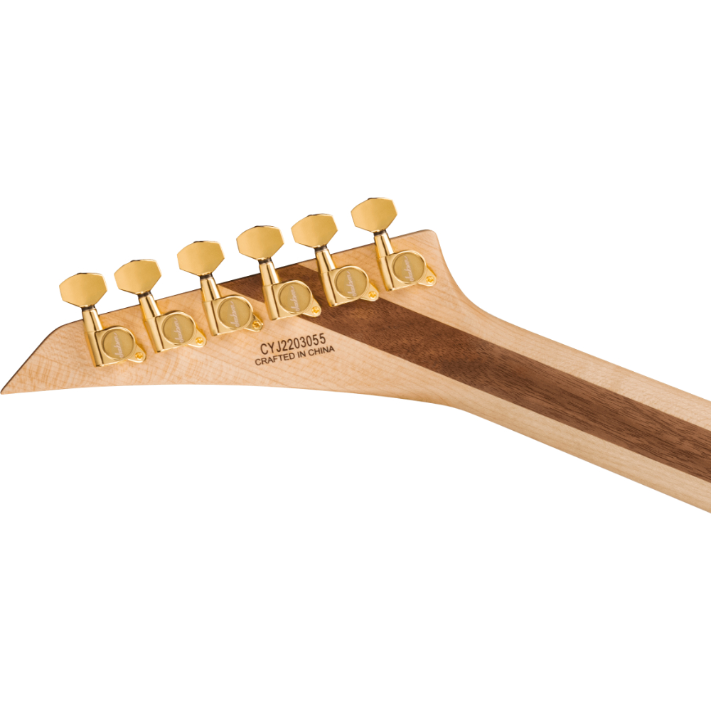 Jackson ジャクソン Pro Plus Series Soloist SLA3Q Amber Tiger Eye エレキギター ヘッドバック画像