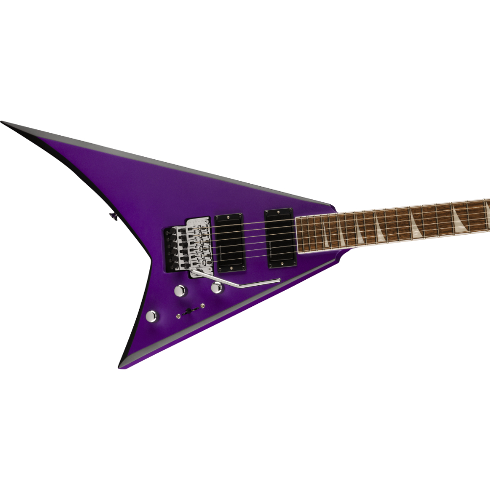 Jackson ジャクソン X Series Rhoads RRX24 Purple Metallic with Black Bevels エレキギター 斜めアングル画像
