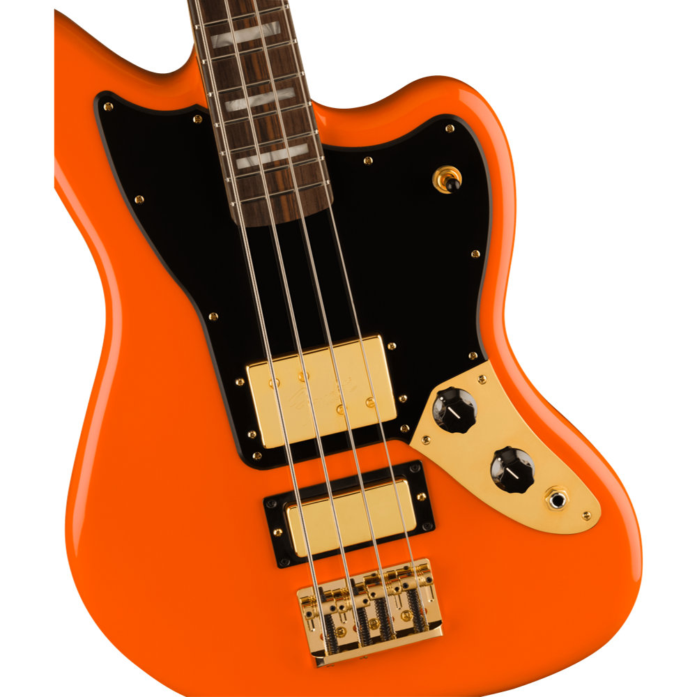 Fender フェンダー Limited Edition Mike Kerr Jaguar Bass Rosewood Fingerboard Tigerʼs Blood Orangel エレキベース ピックアップ、ブリッジ、コントロール