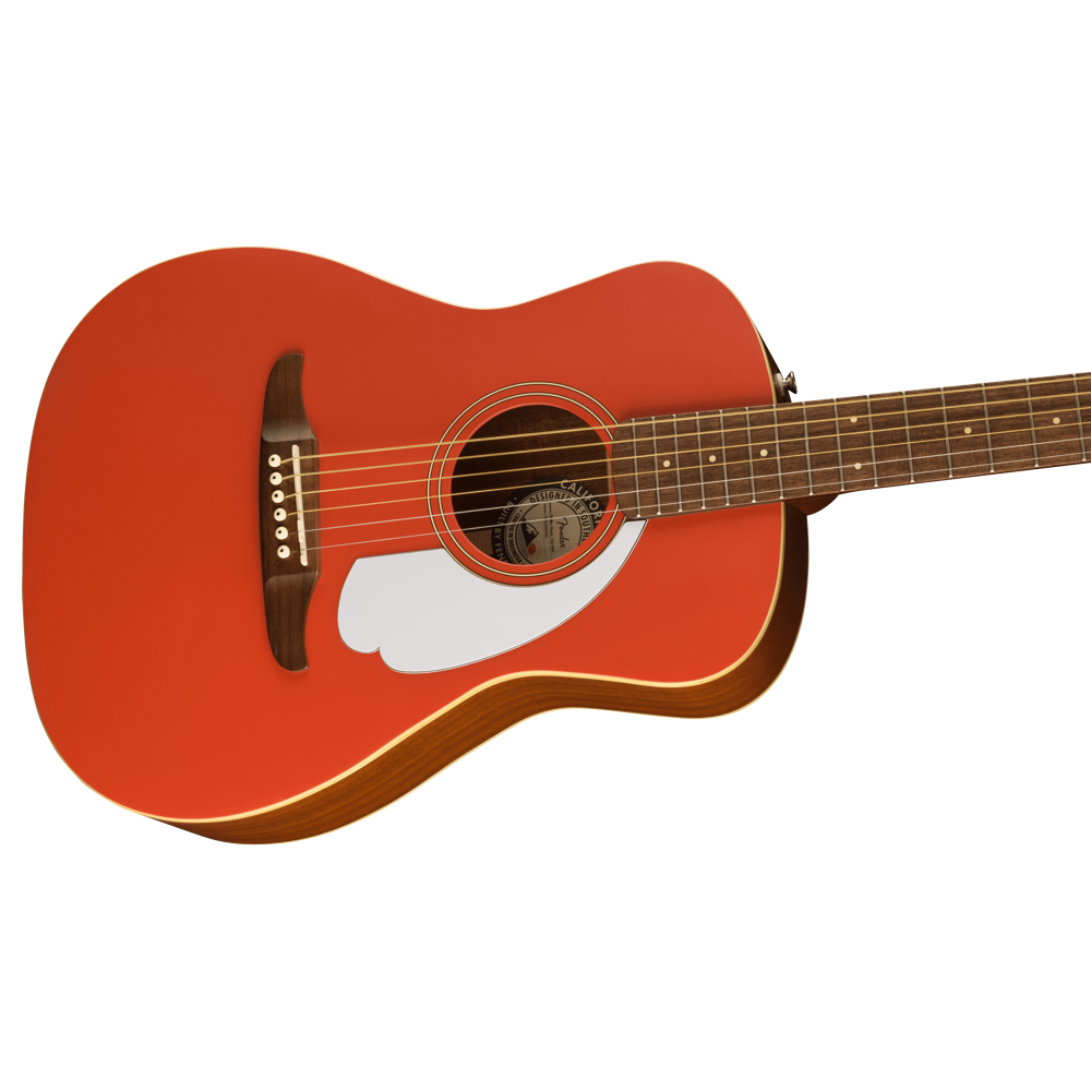 Fender フェンダー MALIBU PLAYER FRD WN Fiesta Red エレアコ アコースティックギター ボディ画像