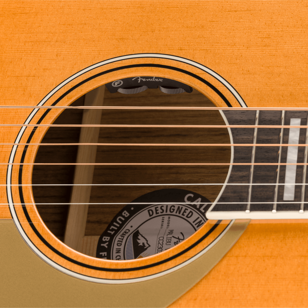 Fender フェンダー MALIBU VINTAGE AGN W/C Aged Natural エレアコ アコースティックギター サウンドホール画像
