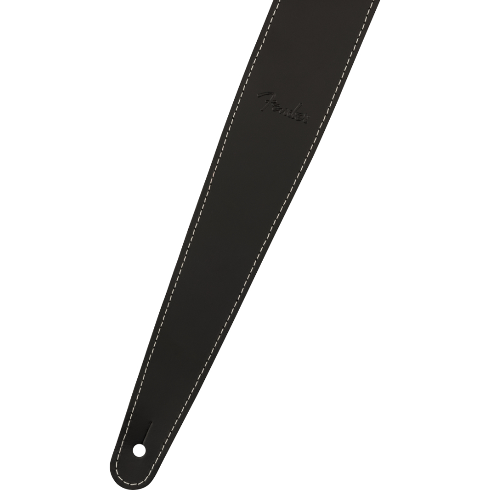 Fender フェンダー 2' Essentials Leather Strap Black ギターストラップ ストラップエンド画像