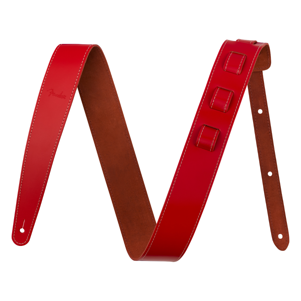 Fender フェンダー 2" Essentials Leather Strap Red ギターストラップ
