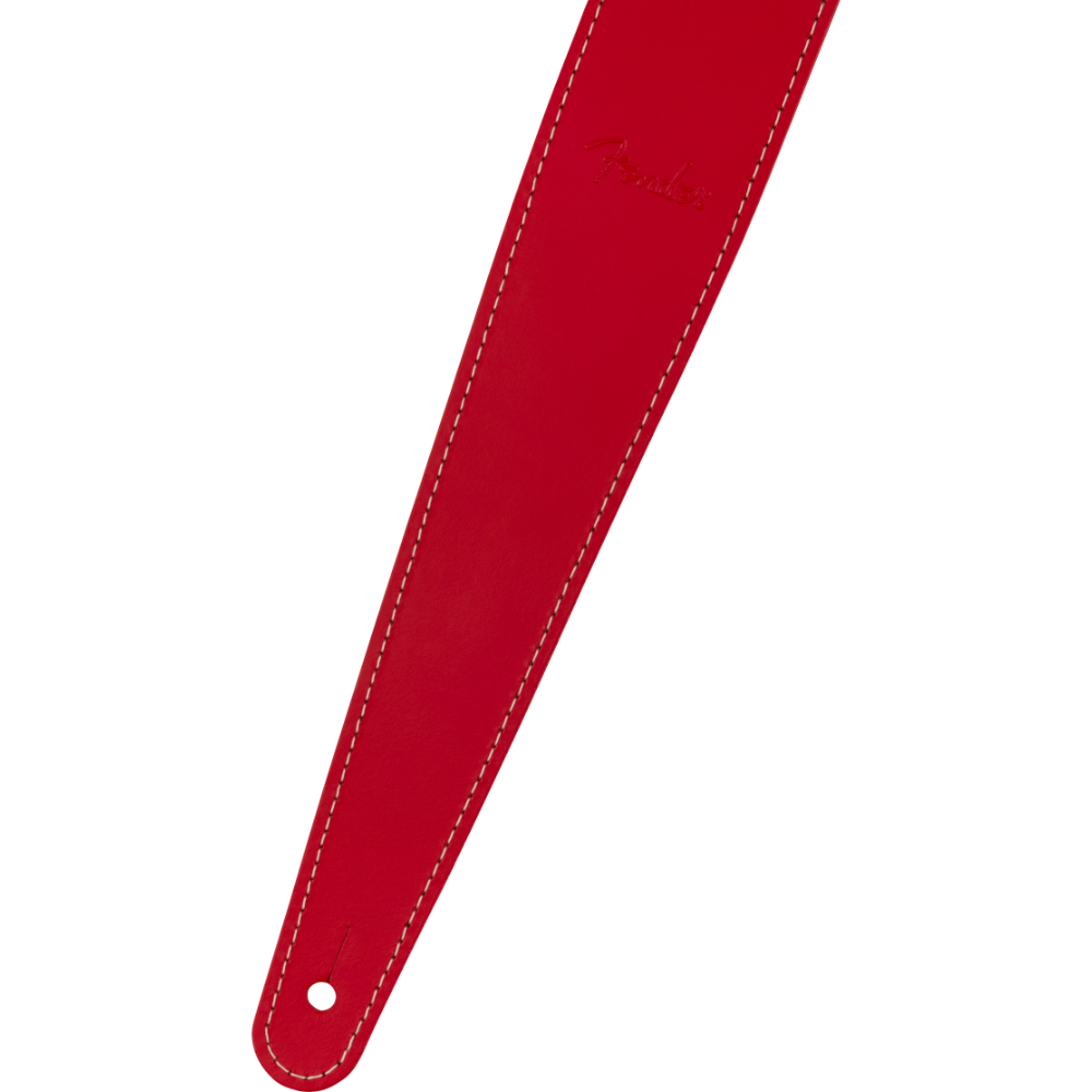 Fender フェンダー 2' Essentials Leather Strap Red ギターストラップ ストラップエンド画像