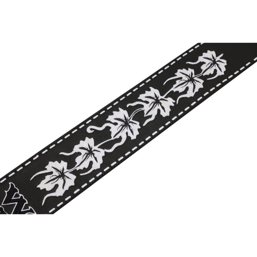 Fender フェンダー Waylon Jennings Signature Strap Black ギターストラップ バックステッチスタイルのトリム