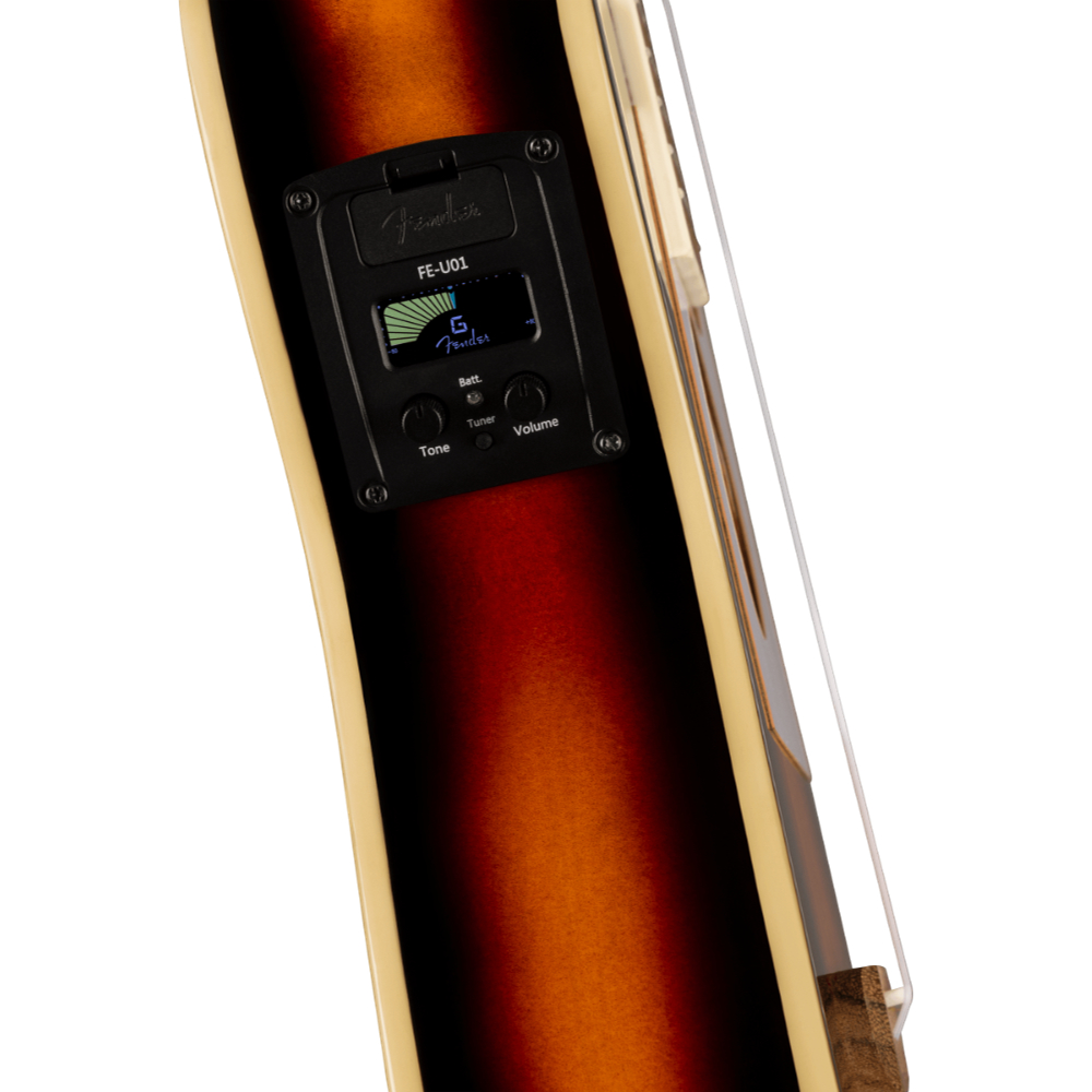 Fender フェンダー Fullerton Tele Uke Walnut Fingerboard White Pickguard 2-Color Sunburst コンサートサイズ エレクトリックウクレレ プリアンプ画像