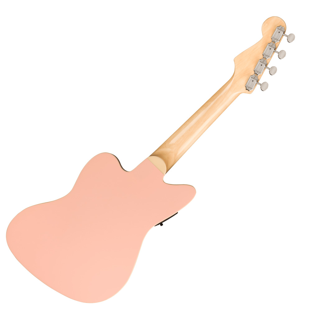 Fender フェンダー Fullerton Jazzmaster Uke Walnut Fingerboard Tortoiseshell Pickguard Shell Pink コンサートサイズ エレクトリックウクレレ コンサートサイズ エレクトリックウクレレ 全体裏面 画像