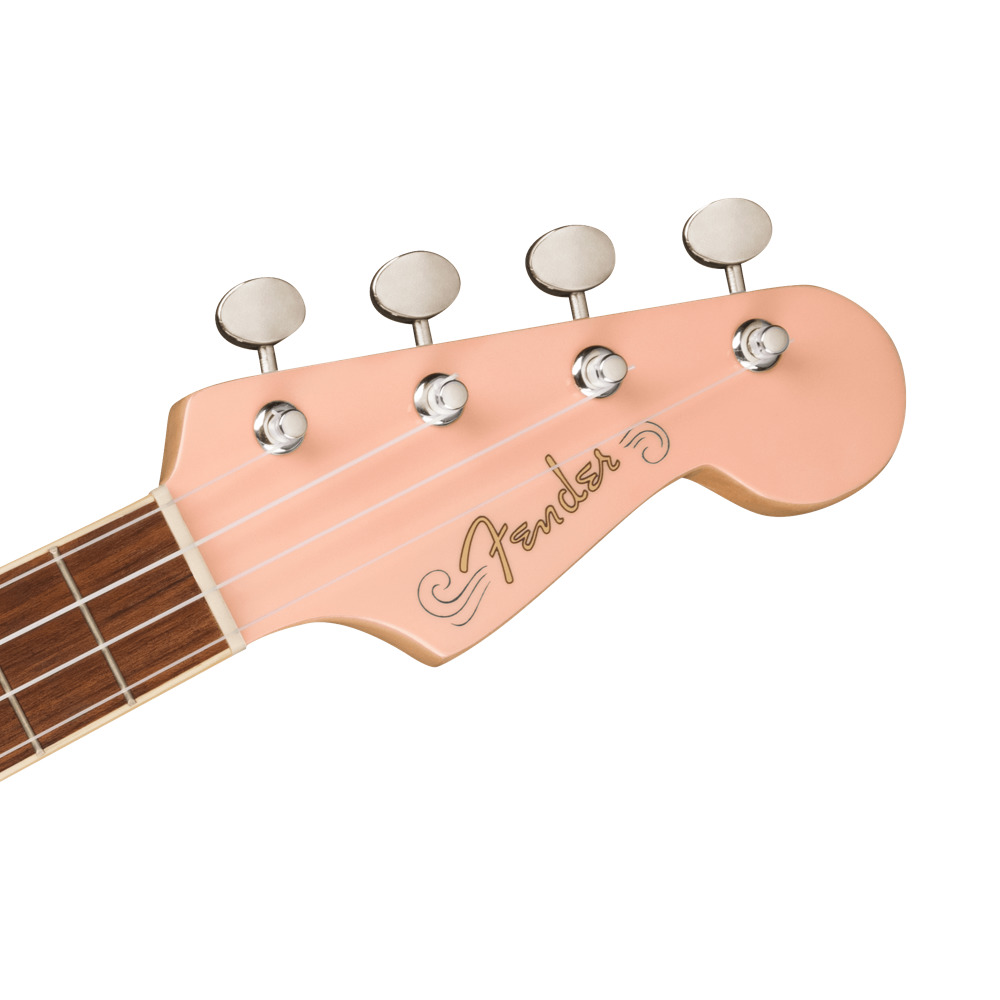 Fender フェンダー Fullerton Jazzmaster Uke Walnut Fingerboard Tortoiseshell Pickguard Shell Pink コンサートサイズ エレクトリックウクレレ コンサートサイズ エレクトリックウクレレ ネックトップ 画像