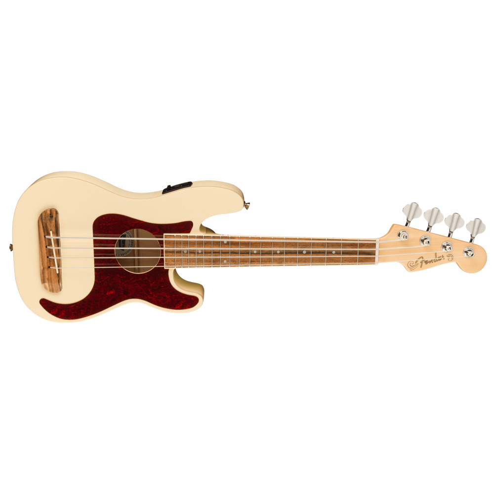 Fender フェンダー Fullerton Precision Bass Uke Walnut Fingerboard べっ甲柄 Pickguard Olympic White エレクトリックベースウクレレ エレクトリックベースウクレレ 画像