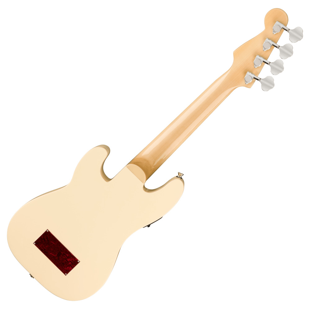 Fender フェンダー Fullerton Precision Bass Uke Walnut Fingerboard べっ甲柄 Pickguard Olympic White エレクトリックベースウクレレ エレクトリックベースウクレレ 裏面 全体 画像