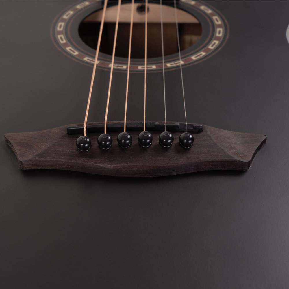 Washburn ワッシュバーン G-MINI 5 Black Matte ミニアコースティックギター ブリッジからサウンドホール