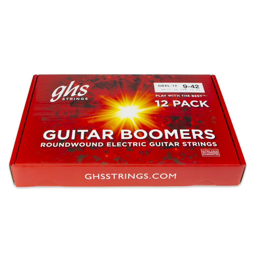 Boomers　エレキギター弦(ガス　Pack　12セット)　GBXL-12　12　12パックボックス　エクストラライトゲージ　ガス　エレキ弦　web総合楽器店　Extra-Light　Guitar　GHS　ブーマーズ