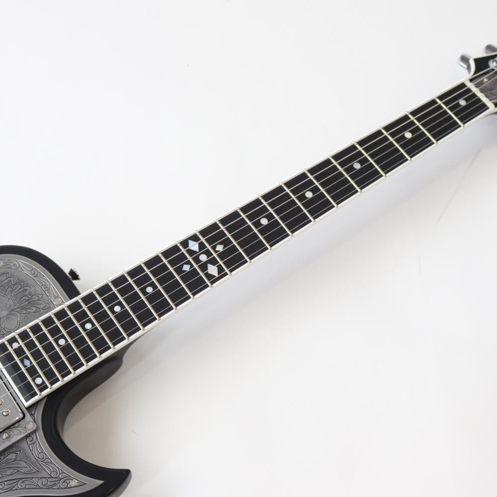 ZEMAITIS ゼマイティス THE PORTRAIT Metal Front HISASHI Signature Model Black エレキギター 指板画像